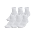 thumbnail image 1 of Calcetines Under Armour Training Cotton Quarter, paquete de 6 unidades, color blanco, 1 of 1