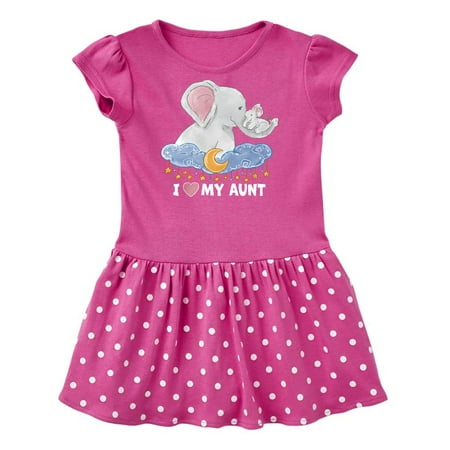 

Inktastic I Love My Aunt Cute Elephants with Moon and Stars Gift Baby Girl Dress