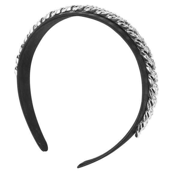 LOLIPPYY Black Rhinestone Hair Hoop for Decoration Comfortable Headband Accessory for Women's and Girls 1Pc