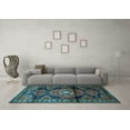 thumbnail image 3 of Ahgly Company Indoor Square Persian Light Blue Traditional Area Rugs, 4' Square, 3 of 4