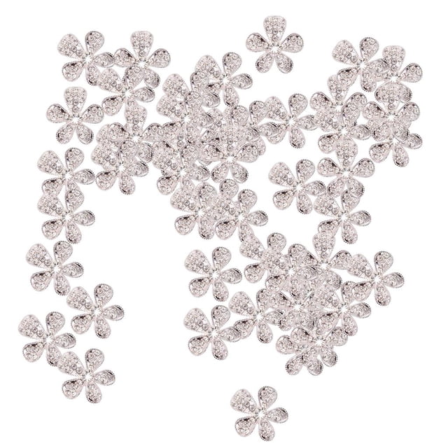 5x 10 Piezas Adornos de Flores de Cristal de Aleación para Decoración de Caja de Teléfono Celular Diy Baoblaze Botones de cristal