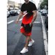 thumbnail image 3 of Conjunto de camiseta y pantalones cortos para hombre, ropa deportiva estampada, informal, a la moda, transpirable, de manga corta, verano 2024, 3 of 5