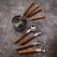 thumbnail image 5 of 8 pieces Silvery Measuring Cups Set and Measuring Spoons Set with Scale, Wooden Handle Stainless Steel Dry & Liquid Measuring Cup for Cooking Baking, 5 of 18