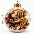 thumbnail image 3 of Qwtwty Glowing Christmas Decorations Mini Story Ornament, Light-Up Holiday Scene Christmas Tree Hanging Decoration with Warm LED Light, 3 of 7