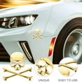 thumbnail image 3 of Bamboohart Skull Metal Car Logo Pirate Sticker and Stickers Bones Golden, 3 of 8