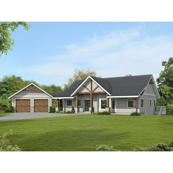 001-3781: Craftsman Mountain 3 Bed, 4 Bath Luxury Home Plan, 3362 Sq Ft: Full Blueprints with License to Build by Home Plan Marketplace - Lesuto