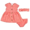Little Lass Baby Girls 3-pc. Eyelet Dress Set 0-3 Months Pink