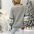 thumbnail image 4 of Gibobby Sudadera de Navidad para mujer Suéter de de nieve de Navidad para mujer, suéter de punto de vacaciones Vintage de cuello(Gris,XG), 4 of 5