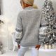 thumbnail image 4 of Gibobby Sudadera de Navidad para mujer Suéter de de nieve de Navidad para mujer, suéter de punto de vacaciones Vintage de cuello(Gris,G), 4 of 5
