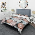 thumbnail image 3 of Designart 'Retro Abstract Flower Design I' Mid-Century Modern Duvet Cover Set, 3 of 4