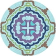 thumbnail image 1 of Ahgly Company Indoor Round Patterned Light Aquamarine Green Area Rugs, 3' Round, 1 of 6