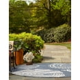 thumbnail image 4 of Unique Loom Outdoor Coastal Collection Area Rug - Bodrum (7' Round Navy Blue/Ivory), 4 of 12