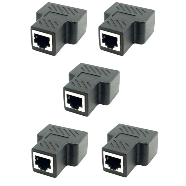 Acoplador CAT6 RJ45 de 2 vías acoplador en línea conector adaptador extensor de cable Ethernet 8P8C 5 unids / set Methold DN1248-00