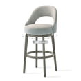 thumbnail image 3 of XDECO Swivel Bar Stools Set of 2, Velvet Upholstered bar Chairs, Barstools Counter Height with Back and Footrest for for Bar, Kitchen Island, Dining Room,Grey, 3 of 7