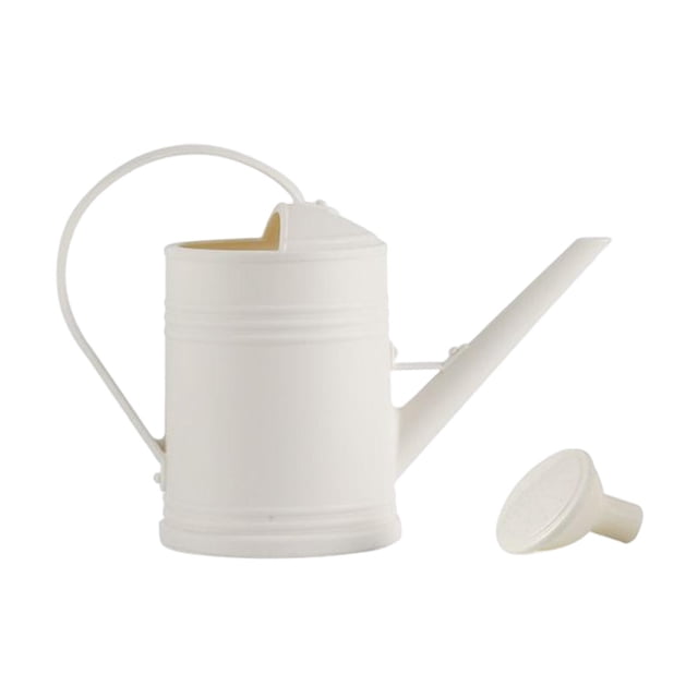 Regadera de 2L, herramientas decorativas para jardín, mango curvo de boca larga, jarra portátil esmerilada de gran capacidad para césped, Patio , Blanco Macarena Regadera