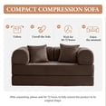 thumbnail image 6 of COOLHUT 63" W Combination Sofa, High Rebound Density Foam Sofa Couch, Two Forms Floor Couch Three Seats Sofa Bed for Living Room, Bedroom, Coffee, 6 of 14