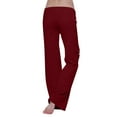 thumbnail image 4 of Red Loose Fit Trousers Pants for Women Summer Fall Cargo Sport Athletic High Leg Flare Bell Bottom Straight Leg Basic Long Bootcut Leg Trousers Pants Womens 2025 3XL, 4 of 8