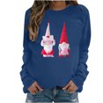 thumbnail image 2 of Qiopertar Mode Femmes Imprimé Col Rond Pull Tops Manches Longues Blouse Confortable Chandail en Molleton Offres de la Semaine Liquidation Moins de 5$ jusqu'à 90 % de Réduction, 2 of 4