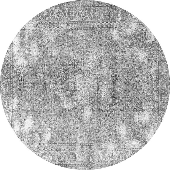 Ahgly Company Indoor Round Persian Gray Traditional Area Rugs, 8' Round