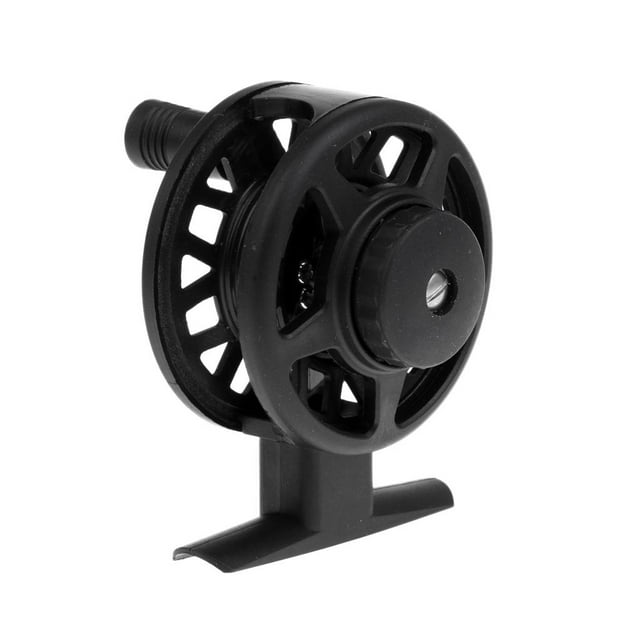 Carrete de pesca con mosca de plástico duradero Relación de engranaje de rueda de pesca en 1: 1 Negro para zurdos ST60 Soledad Carrete de pesca