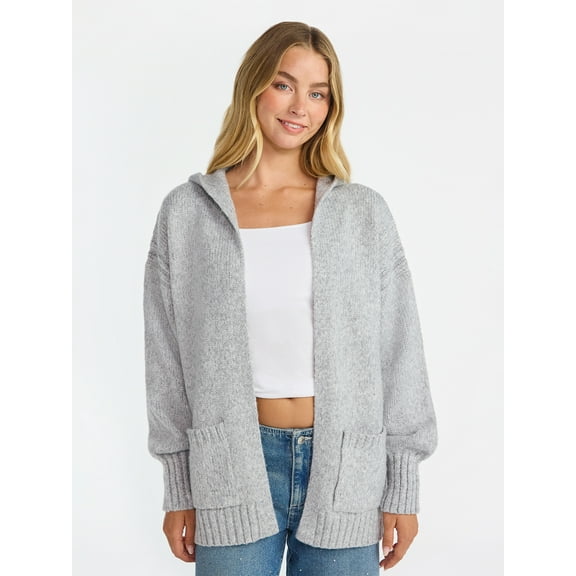No Boundaries Fashion Hooded Cardigan, Women's