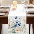 thumbnail image 3 of Blue Spring Floral Table Runner 120 Inches Long,Watercolor Blooming Summer Botanical Cotton Linen Table Runners Dresser Scarves,Fabric Tabletop Scarf Furniture Cover for Home Dinner Party 13"x120", 3 of 9