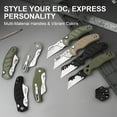 thumbnail image 6 of Kizer Sheepdog C01C Uti 2 Utility EDC Folding Knife Green Micarta Handle V3488.29JNA1, 6 of 9