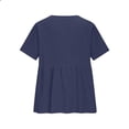 thumbnail image 5 of MEICHEN Women's Cotton Linen Shirt Tops Casual Crew Neck Short Sleeve Button Down Tee Shirt Blouses Womens Summer Essentials Tops, 5 of 8