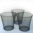 thumbnail image 5 of 9in Tall Wire Mesh Waste Basket, Small Round Open Top Wastebasket, Recycling Bins Garbage Waste Baskets, Wire Mesh Desk Can for Bathroom Bedroom Office School,Black - 3PCS, 5 of 12
