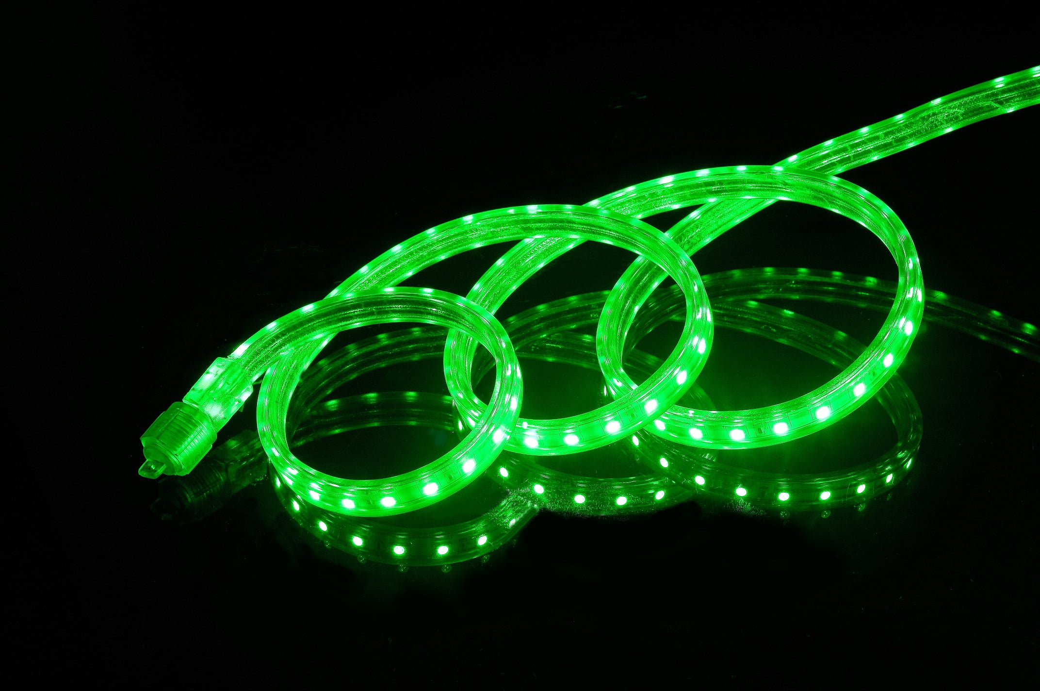 CBConcept UL Listed, 13 Feet, 1400 Lumen, Green, Dimmable, 110-120V AC Flexible Flat LED Strip Rope Light, 240 Units 3528 SMD LEDs, Indoor/Outdoor Use, Accessories Included, [Ready to use]