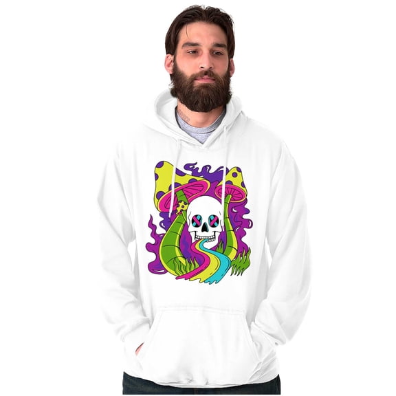 Trippy Psychedelic Mushroom Skull Hoodie Sweatshirt Women Men Brisco Brands S