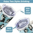 thumbnail image 4 of Penguin Tumbler with Handle and Straw- Cute Penguin Gifts for Women Men - Blue Penguin Cup, Coffee Mug- Insulated Tumblers 40oz -Penguin Stuff, Decor -Birthday, 4 of 6