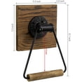 thumbnail image 2 of MyGift Wall Mounted Rustic Hand Towel Ring, Dark Brown Wood and Black Metal, 2 of 7