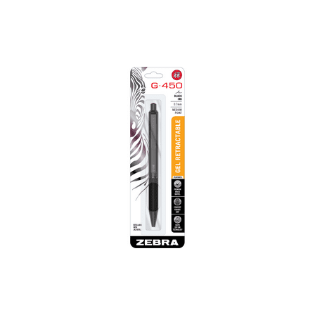 Zebra Pen G-450 Gel Pen, 0.7mm Medium Point, Black A, 1-Pack