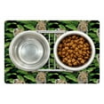 thumbnail image 1 of Wildlife Pet Mat for Food and Water, Wild and Dangerous Leopards and Palm Leaves Island Setting, Non-Slip Rubber Mat for Dogs and Cats, 18" X 12", by Ambesonne, 1 of 2