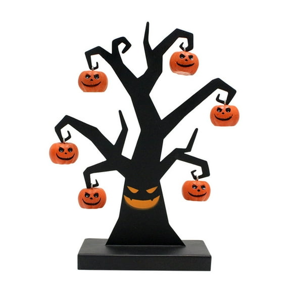 CASAFUN Black Halloween Tree with Pumpkins, Spooky Tree Pumpkin Halloween Decorations, Halloween Centerpieces Pumpkin Twig Tree for Table Decorations Indoor Tabletop Decoration