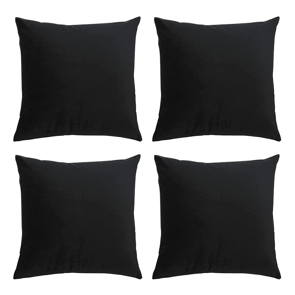 Sanmadrola 4 Pack 18x18 Throw Pillow Cases Pack Cozy Soft Velvet Square