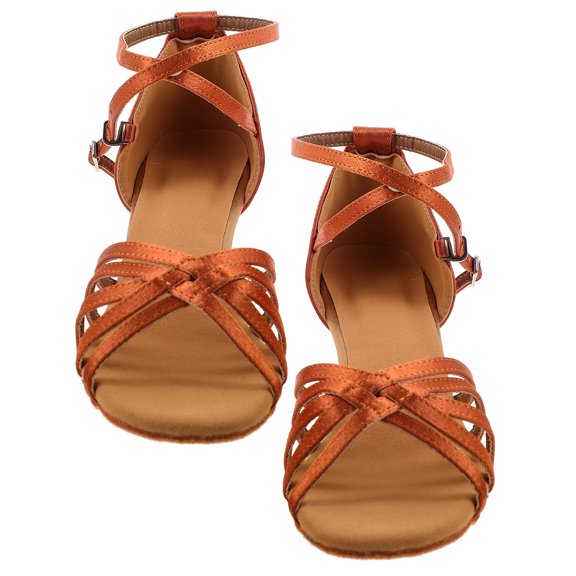 LEORX Women Latin Dance Shoes Design Golden Knot Strap 1Pair For Banquet Wearing