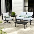 thumbnail image 2 of Aoodor 24" x 24" Patio Chair Cushions Set, Memory Foam Outdoor Deep Seat Cushions (1 Seat, 1 Back, 1 Lumbar Pillow) - Light Gray, 2 of 8