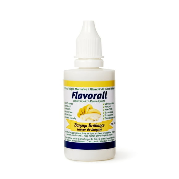 Greeniche Natural | Flavorall Banana Brilliance | 50 ML | Organic and Pure Stevia Sweetener Drops | Perfect Sugar Alternative | No Bitter Aftertaste