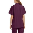 thumbnail image 3 of Ydkzymd Womens Scrubs Top Short Sleeve with Pockets Nursing Uniforms Fitted Scrubs Zip Mock Neck Jogger Plus Size Scrub Tops Deep Red M, 3 of 5