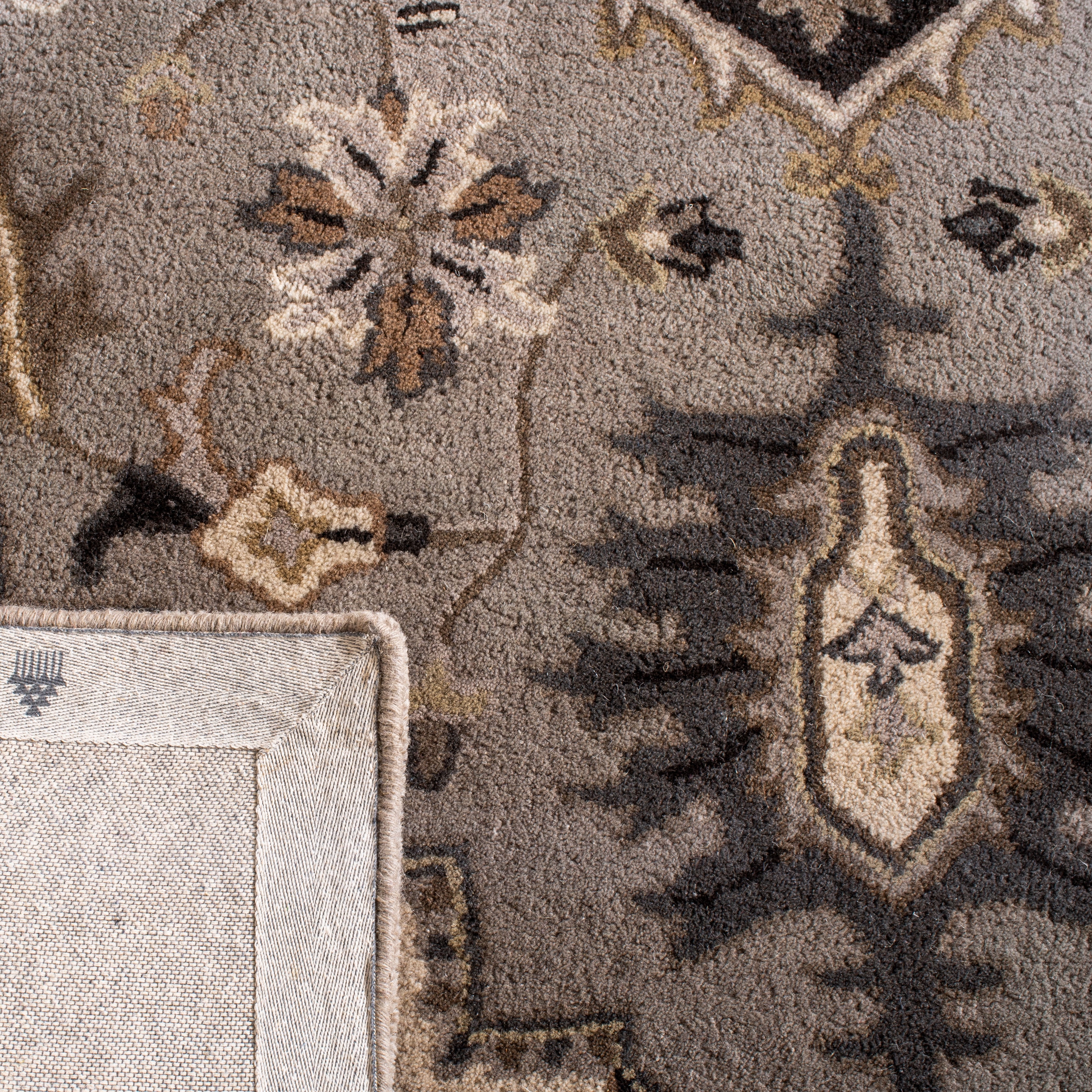 SAFAVIEH Royalty ROY700G Handmade Silver / Charcoal Rug