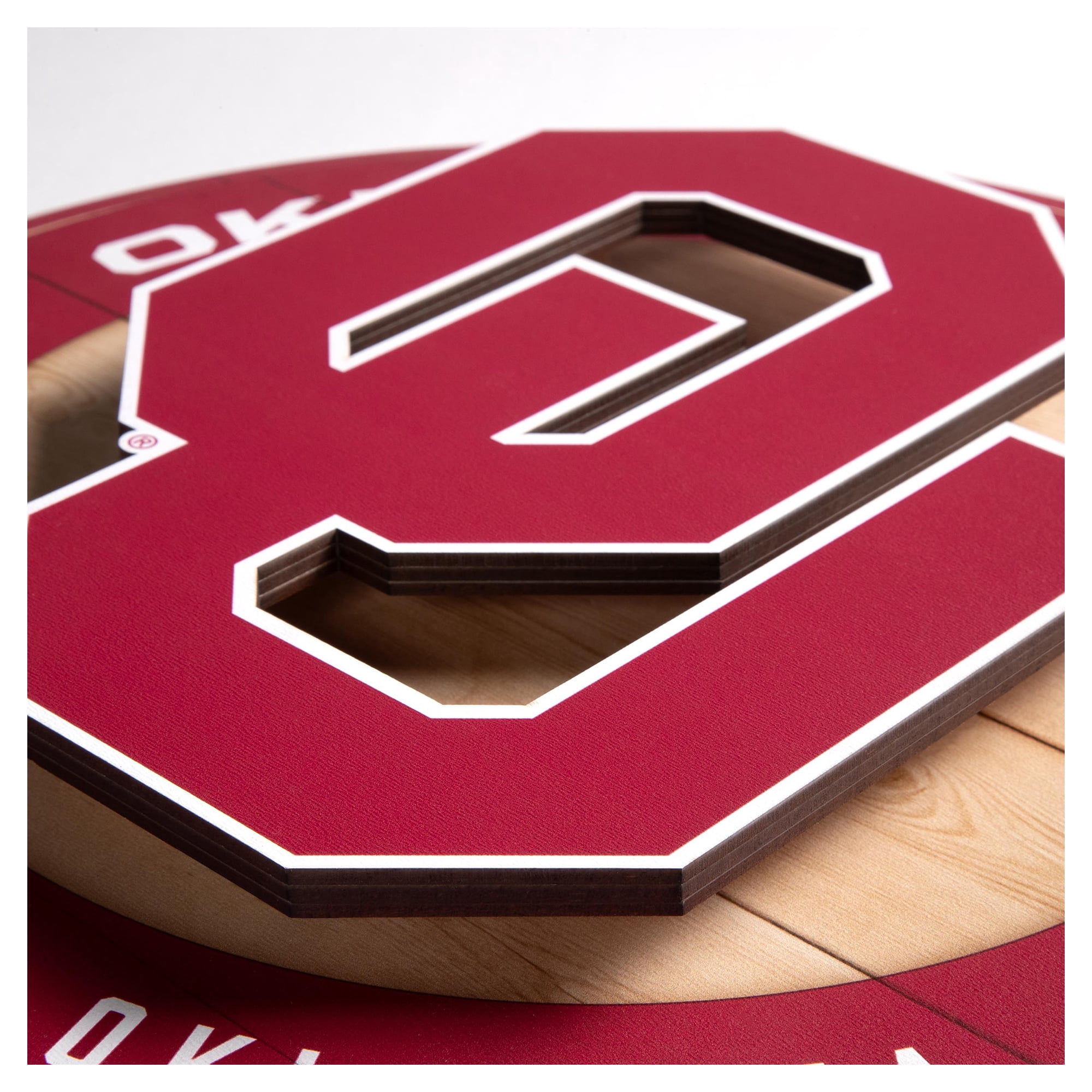 IDNA Oklahoma Sooners 15" x 15" 3DX Logo Circle Backer Wall Art