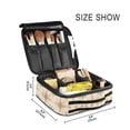 thumbnail image 3 of FORMRS Travel Makeup Bag Large Capacity Train Case Cosmetic Organizer with Adjustable Dividers, Pastel Beige Geometric, 3 of 8