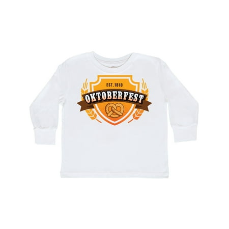 

Inktastic Oktoberfest Banner Shield with Pretzel Est 1810 Gift Toddler Boy or Toddler Girl Long Sleeve T-Shirt