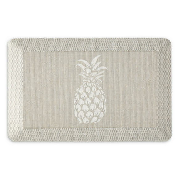 Martha Stewart Aloha Modern Pineapple Anti-Fatigue Air-Infused Kitchen Mat, Beige, 19.6"x32"
