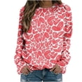 thumbnail image 1 of Chemises à Manches Longues pour Femmes, Col Rond Imprimé, Pull Léger, Vêtements d'Automne, 1 of 4