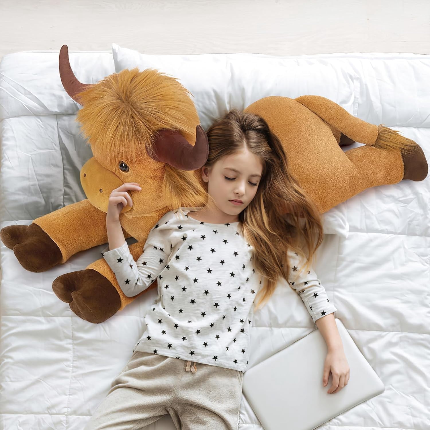 MaoGoLan 41 inch Large Highland Cow Stuffed Animal Giant Hyland Cow Plush Scottish Cattle Stuffed Toy