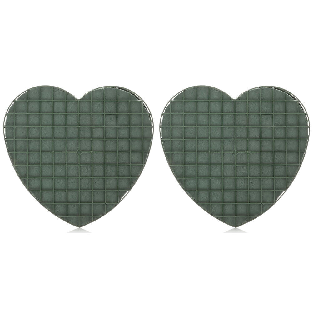 LEXSOMEO 2Pcs Heart Shaped Floral Arrangements Mud Wedding Car Floral Insert Mud Floral Arrangement Block