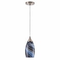 thumbnail image 4 of Aiwen Farmhouse Kichen Island Pendant Lights Fixtures Blue Hand Blown Marble Art Glass Pendant Lighting Brushed Nickel Finish Modern Hanging Light for Dining Room Foyer Hallway, 4 of 7